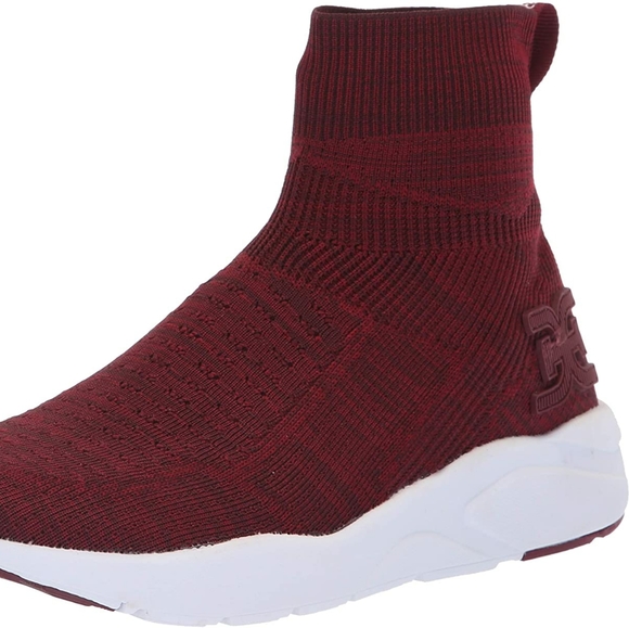 Sam Edelman | Hi Top Sockliner Sneakers in Burgundy Womens Size 6.5 - Picture 4 of 5